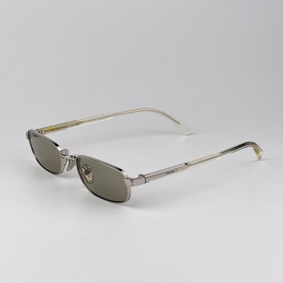 Prada PRB54S Sunglasses – Silver Rectangle Metal Brown Lenses |Model 1BC30P - Picture 6 of 11